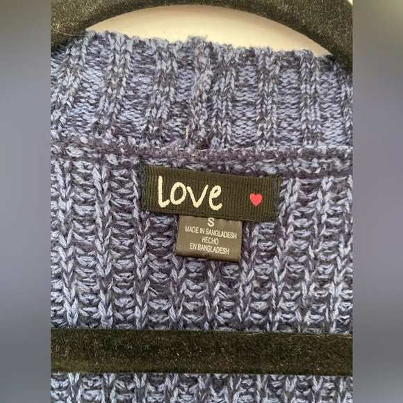 Love Knit Open Front Cardigan Pockets Navy Grannycore Autumn Winter Cottagecore - Picture 8 of 10